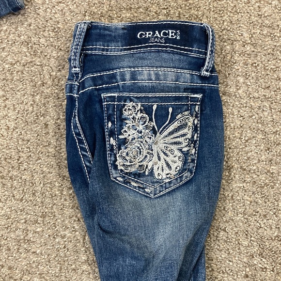 Grace Girls Classic Blue Flare Jeans - Picture 2 of 2